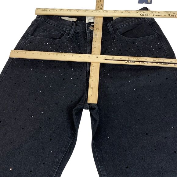 Universal Thread Jeans Womens 10 Black Beaded Comfort Stretch Mid Rise 90s Baggy - Picture 3 of 16